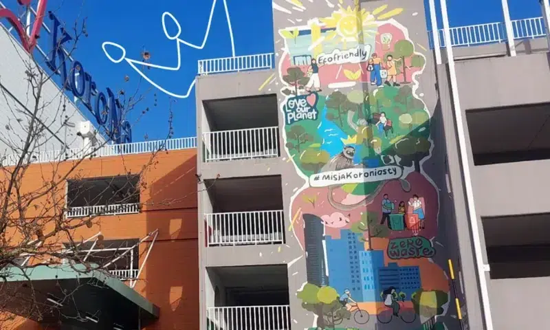 Eko mural w ramach akcji Misja: Koroniasty dla Centrum Handlowego Korona - realizacja agencja marketingowa Agencja Jasne z Wrocławia